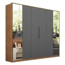 Ver imagem 4 de Guarda Roupa Casal Atrice 6 Portas com Espelho e 6 Gavetas Amêndola Touch Grafito Demartêz