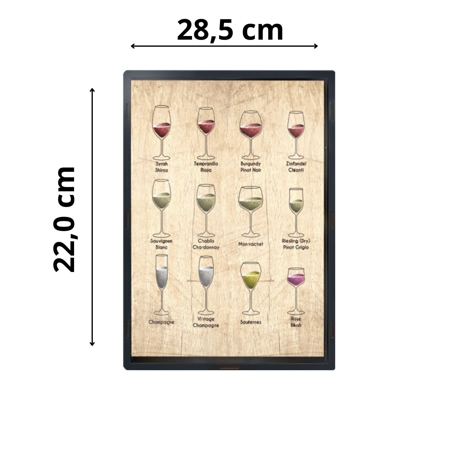 Quadro Porta Rolhas Vinho em Mdf Tipos de Vinho Colecionável:tabaco - 3