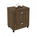 Ver imagem 3 de Kit 4 Peças com Escrivaninha em L, Gaveteiro, Armário Multiuso Alto e Estante Livreiro