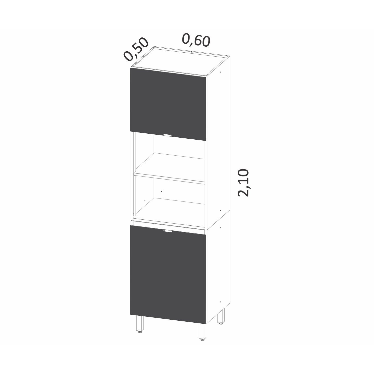 Torre Quente 2 Portas 2 Nichos para Forno Quadria Metalli - 4