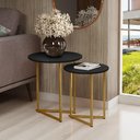Ver imagem 6 de Mesa Lateral Pé de Ferro Dourado Estilo Industrial Versátil