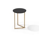 Ver imagem 3 de Mesa Lateral Pé de Ferro Dourado Estilo Industrial Versátil