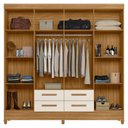 Ver imagem 3 de Guarda Roupa Casal 8p 204 Cm Florida Freijo Off White Moval