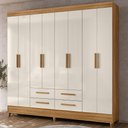 Ver imagem 2 de Guarda Roupa Casal 8p 204 Cm Florida Freijo Off White Moval