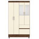 Ver imagem 7 de Guarda Roupa Solteiro 103cm com Espelho Mayra Imbuia/champanhe V02 - Mpozenato