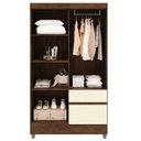 Ver imagem 6 de Guarda Roupa Solteiro 103cm com Espelho Mayra Imbuia/champanhe V02 - Mpozenato