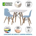 Ver imagem 4 de Conjunto De Mesa Infantil Madeira 68Cm Quadrado Branco 2 Cadeiras Azul Cor: Branco