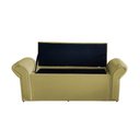 Ver imagem 2 de Kit Dubaí Cabeceira de Cama Box Casal e Recamier Baú Solteiro 90 Cm Suede Bege Eli Móveis