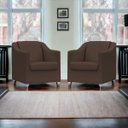 Ver imagem 2 de Kit 6 Poltronas Decorativa para Sala Recepção Manicure Cadeira Reforçada Mila Corino Pés Cromado