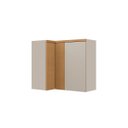 Ver imagem 1 de Armário Aéreo Decorativo 3 Portas Solari MDF 93cm Dobradiças com Amortecimento Jequitibá/Gris Fosco