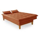 Ver imagem 4 de Sofá Cama Reclinável Melim 2 Lugares Confortável Suede Pés de Madeira