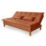 Sofá Cama Reclinável Melim 2 Lugares Confortável Suede Pés de Madeira - 3