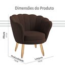 Ver imagem 5 de Poltrona Decorativa Pétala Veludo Marrom Claro Pés Palito