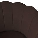 Ver imagem 3 de Poltrona Decorativa Pétala Veludo Marrom Claro Pés Palito