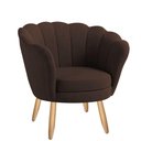 Ver imagem 1 de Poltrona Decorativa Pétala Veludo Marrom Claro Pés Palito