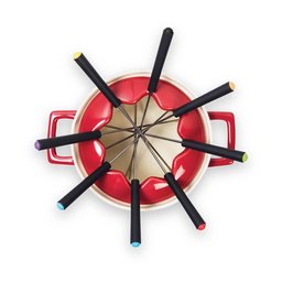 Panela de Fondue em Cerâmica com 13 Peças Vermelho - Brinox - 4