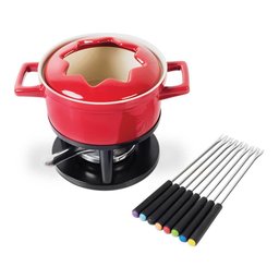 Panela de Fondue em Cerâmica com 13 Peças Vermelho - Brinox - 1