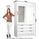 Ver imagem 4 de Guarda Roupa Sevilha com Espelho e Cama Casal Carioca Móveis Branco