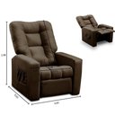 Ver imagem 2 de Poltrona Do Papai Reclinável Irlanda Suede Marrom Madelina Decor