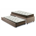Ver imagem 1 de Bicama Box Solteiro Tecido Linho Marrom 88x188 com Dois Colchões Molas Ensacadas Comfy Ecoflex