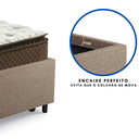 Ver mais imagens de Bicama Box Solteiro Tecido Linho Marrom 88x188 com Dois Colchões Molas Ensacadas Comfy Ecoflex
