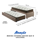 Ver imagem 4 de Bicama Box Solteiro Tecido Linho Marrom 88x188 com Dois Colchões Molas Ensacadas Comfy Ecoflex