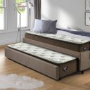 Ver imagem 3 de Bicama Box Solteiro Tecido Linho Marrom 88x188 com Dois Colchões Molas Ensacadas Comfy Ecoflex