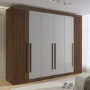 Ver imagem 1 de Guarda-Roupa Casal Ripado 100% MDF 6 Portas 6 Gavetas Paris Plus Marrom/Castanho/Off White