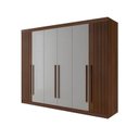Ver imagem 2 de Guarda-Roupa Casal Ripado 100% MDF 6 Portas 6 Gavetas Paris Plus Marrom/Castanho/Off White