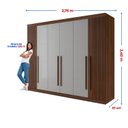 Ver imagem 3 de Guarda-Roupa Casal Ripado 100% MDF 6 Portas 6 Gavetas Paris Plus Marrom/Castanho/Off White