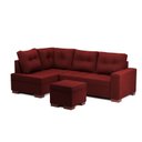 Ver imagem 2 de Sofá de Canto com Puff 7 Lugares 238cm Gávea Vermelho
