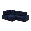 Ver imagem 4 de Sofá de Canto com Puff 7 Lugares 238cm Gloria Azul
