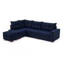 Ver imagem 5 de Sofá de Canto com Puff 7 Lugares 238cm Gloria Azul