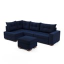 Ver imagem 2 de Sofá de Canto com Puff 7 Lugares 238cm Gloria Azul
