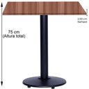 Ver imagem 2 de Mesa Bistrô Ferro Preto 111,50 Cm (alt) Disco Redondo Tampo Mdp Quadrado 70 Cm (larg) X 2,50 Cm (