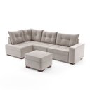Ver imagem 2 de Sofá de Canto com Puff 7 Lugares 238cm Gloria