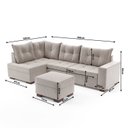 Ver imagem 3 de Sofá de Canto com Puff 7 Lugares 238cm Gloria