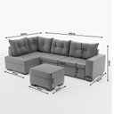 Ver imagem 3 de Sofá de Canto com Puff 7 Lugares 238cm Gloria