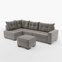 Ver imagem 2 de Sofá de Canto com Puff 7 Lugares 238cm Gloria