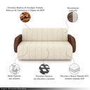 Ver imagem 3 de Sofá Decorativo Living Sala de Estar Bornéu 168cm Pés de Madeira Pu/linho Marrom/off White G33 - Gra