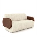 Ver imagem 2 de Sofá Decorativo Living Sala de Estar Bornéu 168cm Pés de Madeira Pu/linho Marrom/off White G33 - Gra