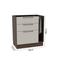Ver imagem 3 de Balcão de Cozinha sem Tampo 3 Gavetas 1 Toalheiro 80cm Lisboa