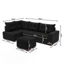 Ver imagem 3 de Sofá de Canto com Puff 7 Lugares 238cm Gloria