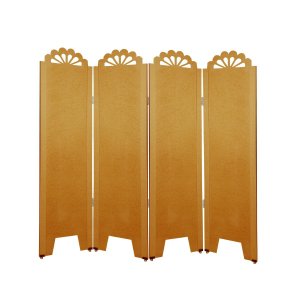 Biombo Liso com Detalhes 4 Folhas c/ 08 Pezinhos
