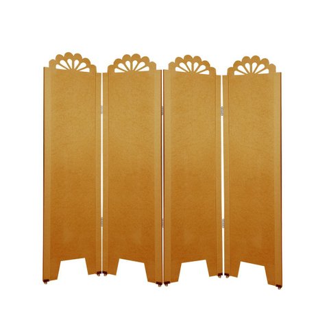 Biombo Liso com Detalhes 4 Folhas c/ 08 Pezinhos