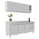 Ver imagem 2 de Armário Nevada e Balcão 180cm com Tampo Dallas Branco - Lumil