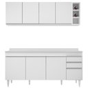 Ver imagem 7 de Armário Nevada e Balcão 180cm com Tampo Dallas Branco - Lumil