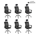 Ver imagem 3 de Kit 6 Cadeiras de Escritório Secretaria Diretor Roma Ergonômica com Apoio de Nuca