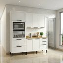 Ver imagem 4 de Cozinha Compacta 4 Peças Torre Quente e Balcão com Tampo TM4321 MDF Grazi Branco/Carvalho Tropical