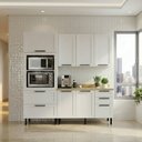 Ver imagem 6 de Cozinha Compacta 4 Peças Torre Quente e Balcão com Tampo TM4321 MDF Grazi Branco/Carvalho Tropical